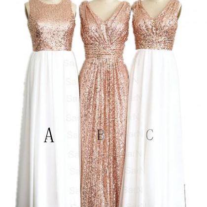 3 Styles Rose Gold Bridesmaid Dresses Plus Size..